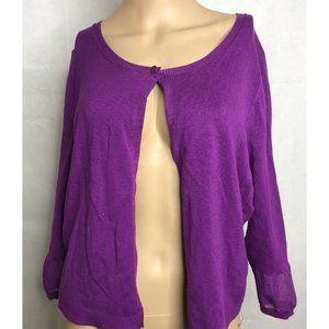 Lane Bryant Cardigan Women's Size 14 16 Purple One Top Button Everyday Use